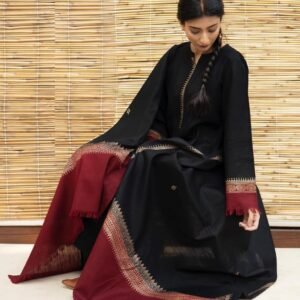 3 Pc Embroidered Designer Dhanak Dress