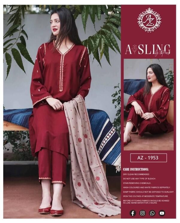 ASLING Dhanak Unstitched Embroidered 3PC